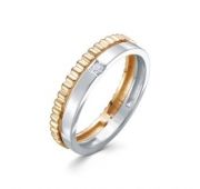 4112-110-3,61 Кольцо обручальное с бриллиантами (Au 585)