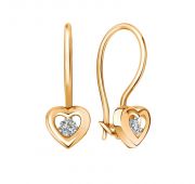 01-217700 Серьги сердце бренд Sanis (Au 585)