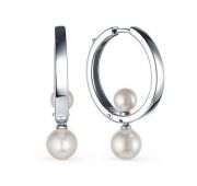 02-3068/0ЖСВ-00 Серьги с жемчугом бренд Алькор (Серебро 925)
