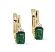 12-21578-1200-3,4 Серьги золотые с изумрудами бренд Kabarovsky (Au 585)