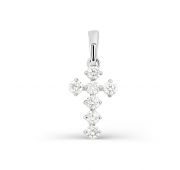 3-1414-1000-1,13 Подвеска крест из белого золота с бриллиантами бренд Kabarovsky (Au 585)