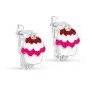 2-9019-0011 Серьги детские с эмалью бренд Kabarovsky (Серебро 925)