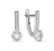 б1201523 Серьги из белого золота бренд Delta (Au 585)