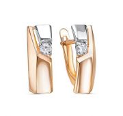 1202554 Серьги из золота с фианитом бренд Delta (Au 585)