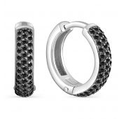 С-1129-42 Серьги конго из белого золота с бриллиантами (Au 585)