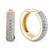 С-1129-01-3,28 Серьги конго с бриллиантами (Au 585)