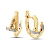 С-1225-01-6,52 Серьги гвоздь с бриллиантами (Au 585)