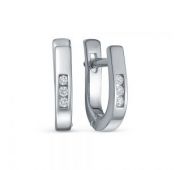 641-2200-2,41 Серьги из белого золота с бриллиантами бренд Лето (Au 585)