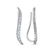 21250-251-00-00 Серьги кафф из белого золота с бриллиантами бренд Vesna (Au 585)