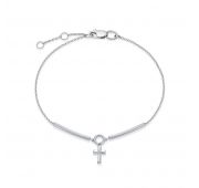 52113-251-00-00 Браслет крест из белого золота с бриллиантом бренд Vesna (Au 585)