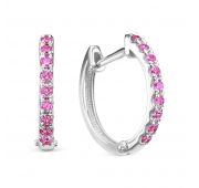 2554-251-218-00 Серьги конго из белого золота с бриллиантами бренд Vesna (Au 585)