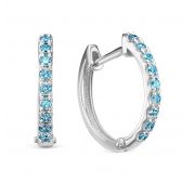 2554-251-216-00-1,74 Серьги конго из белого золота с бриллиантами бренд Vesna (Au 585)