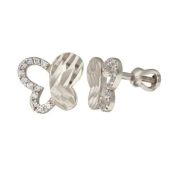 23-5-ZZ-E-083996 Серьги пуссеты бабочки (Серебро 925)