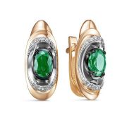 д320413р-3,22 Серьги с изумрудами бренд Delta (Au 585)