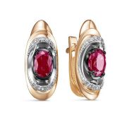 д420413р-3,2 Серьги с рубинами бренд Delta (Au 585)