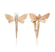 02-4810-00-101-1111-3,85 Серьги стрекоза с бриллиантами бренд Platina (Au 585)