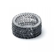 01-0330/7-7,7 Кольцо с черными бриллиантами (Au 585)