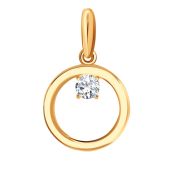 Т102035824 Подвеска с фианитом бренд Karatov (Au 585)