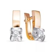 2-396-10-4,46 Серьги с бриллиантами бренд Первая Бриллиантовая Компания (Au 585)