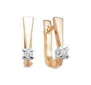 2-524-10-3,54 Серьги с бриллиантами бренд Первая Бриллиантовая Компания (Au 585)