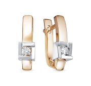 2-314-10-4,18 Серьги с бриллиантами бренд Первая Бриллиантовая Компания (Au 585)