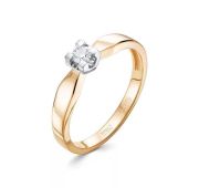 1-528-10-1,82 Кольцо помолвочное с бриллиантом бренд Первая Бриллиантовая Компания (Au 585)