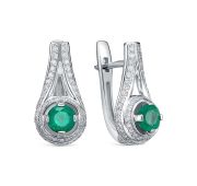02-4332/1-6,02 Серьги с изумрудами (Au 585)