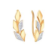 Т14202В381 Серьги кафф бренд Karatov (Au 585)