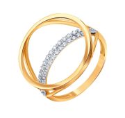 Т14701Б320 Кольцо с фианитами бренд Karatov  (Au 585)