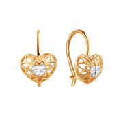 Т14062В200 Серьги детские сердце бренд Karatov (Au 585)