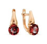 Т10102Б699гран Серьги с гранатом бренд Karatov (Au 585)