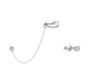 90-62-0315-00 Серьги пуссеты с фианитами (Серебро 925)