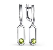 02-3146/00ХР-00 Серьги с хризолитом бренд Алькор (Серебро 925)