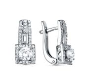 02-3134-5,19 Серьги с бриллиантами из белого золота бренд Бриллианты Костромы (Au 585)