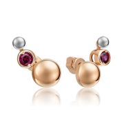 02-4773-00-204-1111-75 Серьги пуссеты с гранатом бренд Platina (Au 585)