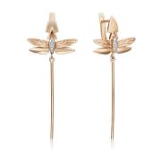 02-4811-00-101-1111-4.5 Серьги стрекоза с бриллиантами бренд Platina (Au 585)