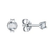 12-72-000S-26414 Серьги пуссеты с фианитами (Серебро 925)