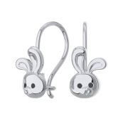 0201674-00875 Серьги детские заяц бренд Pokrovsky (Серебро 925)