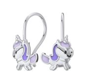 0201676-60875 Серьги детские единорог бренд Pokrovsky (Серебро 925)