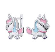 0201677-70875 Серьги детские единорог бренд Pokrovsky (Серебро 925)