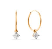 серьги конго с фианитами бренд Sanis