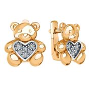 01-218420 Серьги детские мишки бренд Sanis (Au 585)
