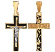 80318Агат Подвеска крест с агатом (Au 585)