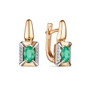 23933-101-3,06 Серьги с изумрудами бренд Алькор (Au 585)