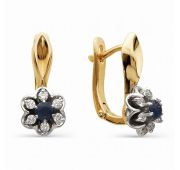 21104-102-5,07 Серьги с сапфирами бренд Алькор  (Au 585)