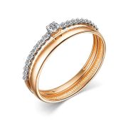 15323-100-0,92 Кольцо помолвочное с бриллиантами бренд Алькор (Au 585)