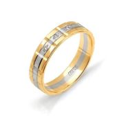 Кольцо обручальное с бриллиантом бренд Алькор