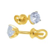 804-00911-10-00-20-00 Серьги пуссеты с фианитами (Au 585)
