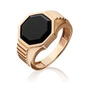 01-5322-00-281-1110-46 Кольцо мужское с ониксом бренд Platina (Au 585)