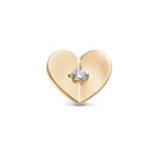 455-3100-1,07 Подвеска сердце с бриллиантом бренд Лето (Au 585)